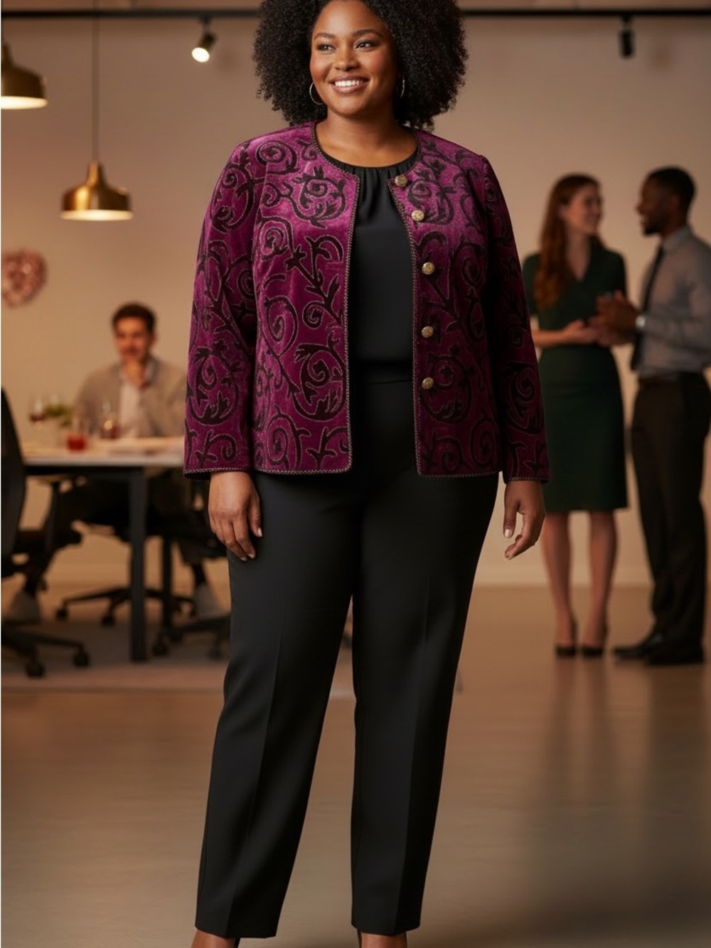 Maggie Barnes Baroque Gold Button up Top Or Jacket Plus Size